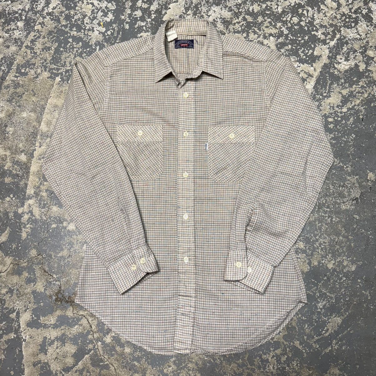 Levi's Vintage Levi’s White Tab Brown/Tan Stripe Plaid Button Up Size US M / EU 48-50 / 2 - 1 Thumbnail