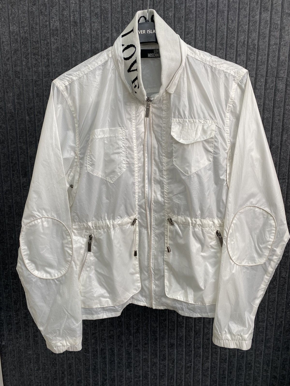 Love Moschino Love Moschino Women’s White Lightweight Jacket Zip Up Size M / US 6-8 / IT 42-44 - 2 Thumbnail