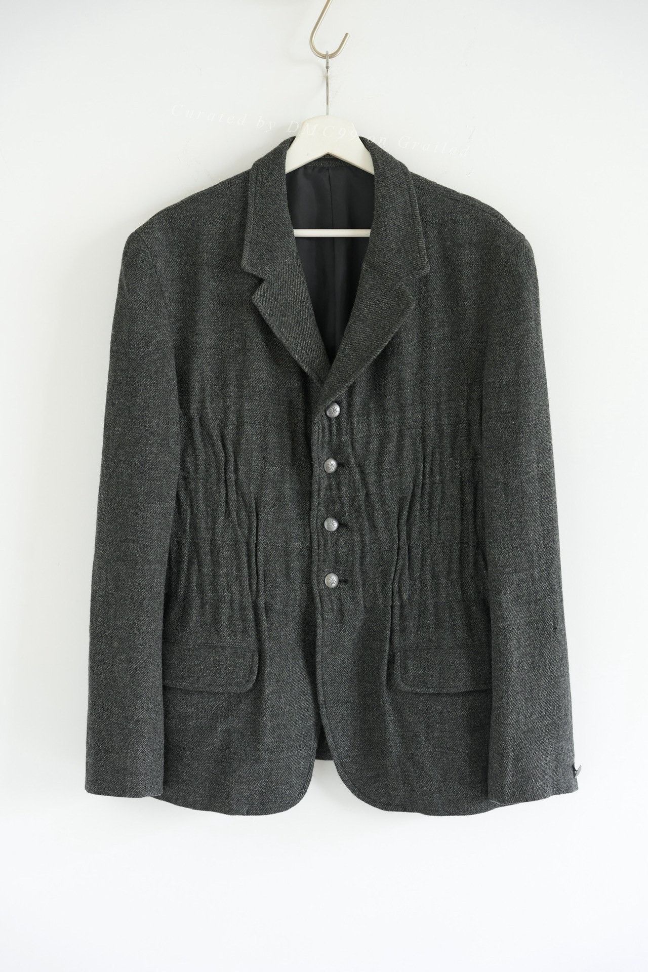 Yohji Yamamoto Yohji Yamamoto 05AW Pleated Silver Buckle Blazer Size US L / EU 52-54 / 3 - 1 Thumbnail
