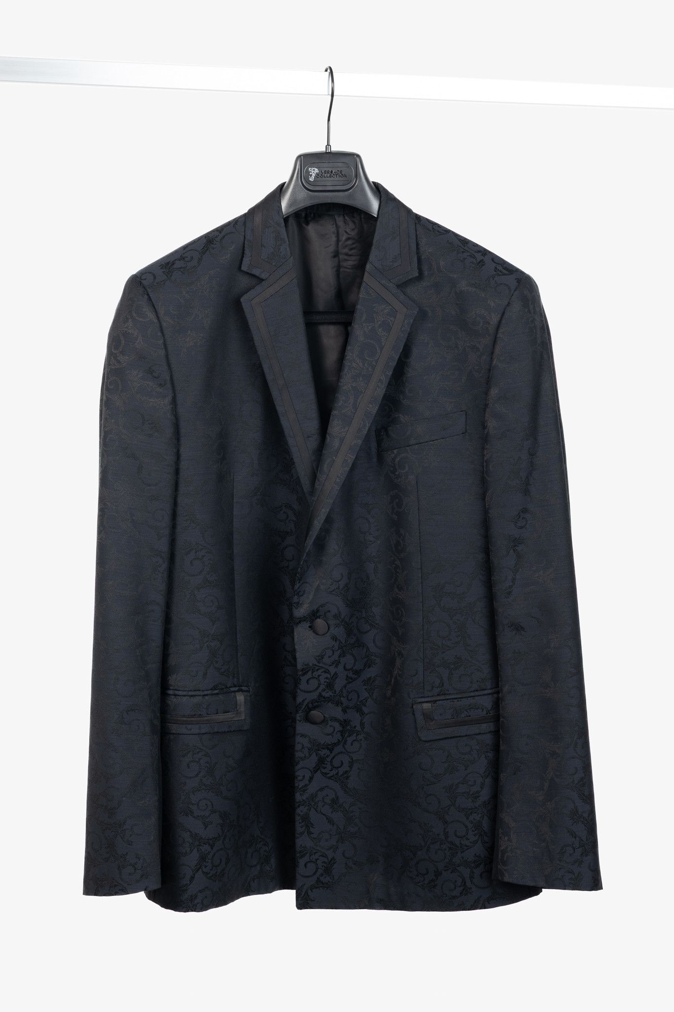 Versace Versace Collection Navy Baroque Jacquard Wool Blazer Size 50R - 1 Thumbnail