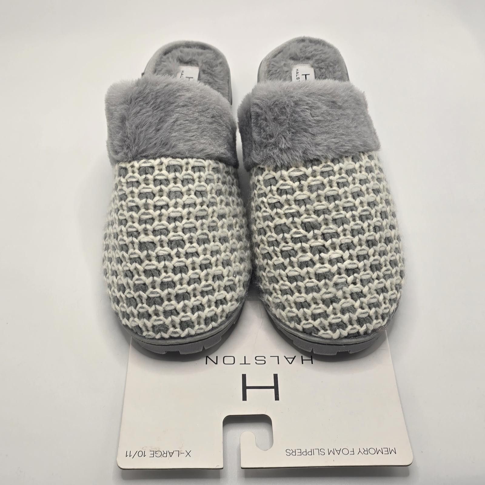 Halston III Halston Cozy Memory Foam Slippers - Grey & White Size US 7.5 / IT 37.5 - 2 Thumbnail