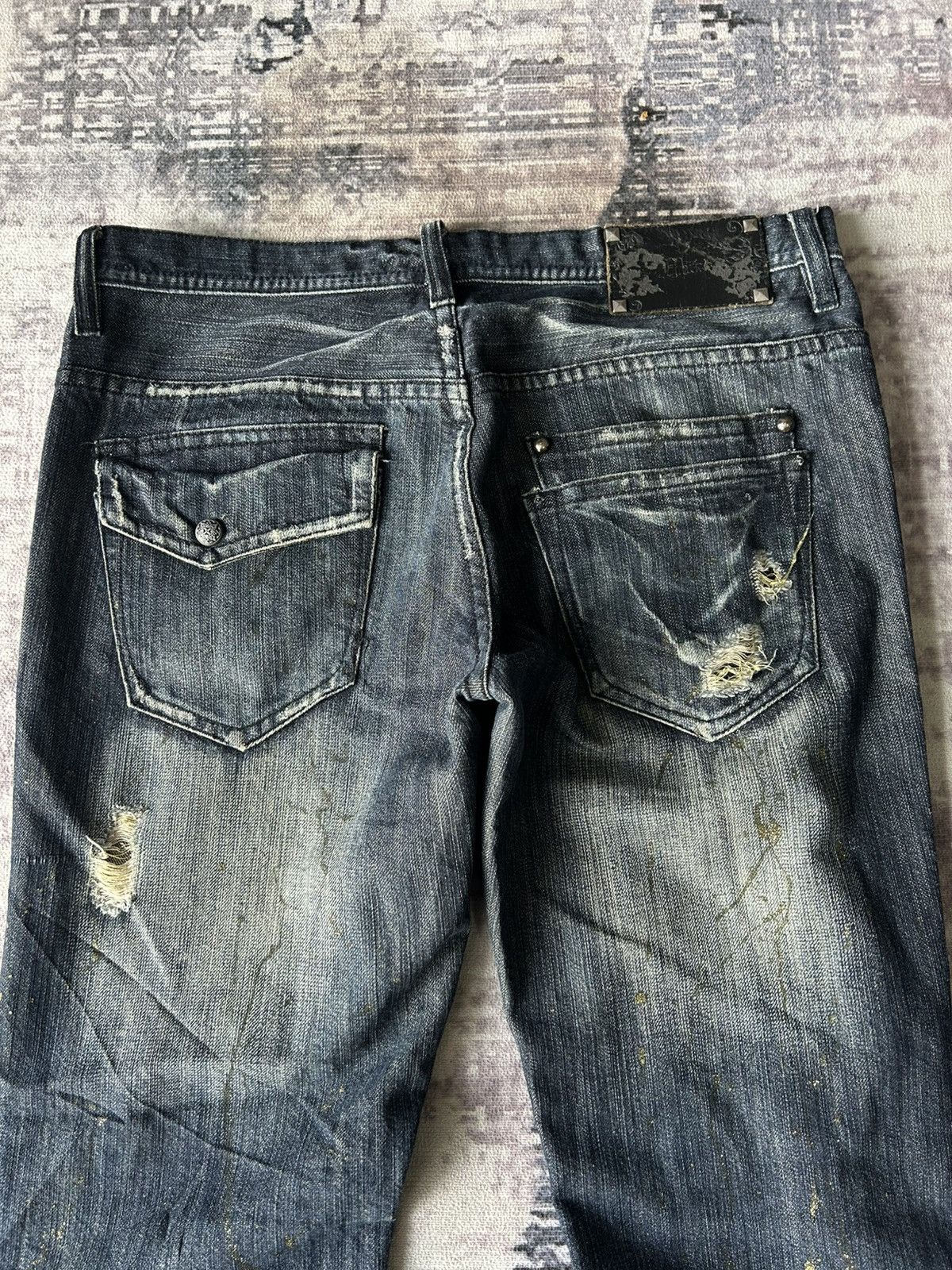 If Six Was Nine Midas Flared Punk Mudwash Jeans Size US 32 / EU 48 - 9 Thumbnail