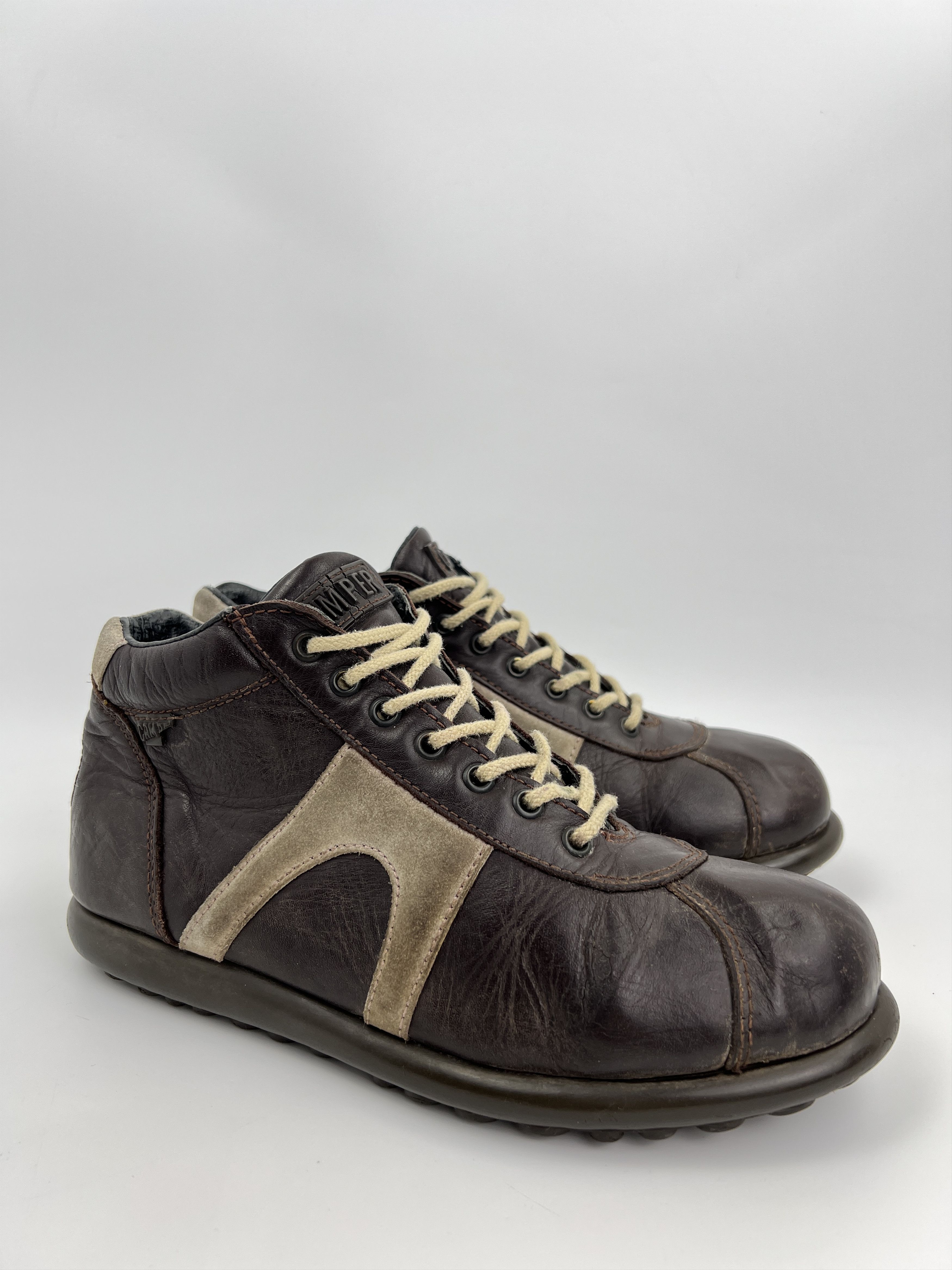 Camper Vintage Camper Mid Brown Leather Boots Gorpcore Bubble Sole Size US 10 / IT 40 - 2 Thumbnail
