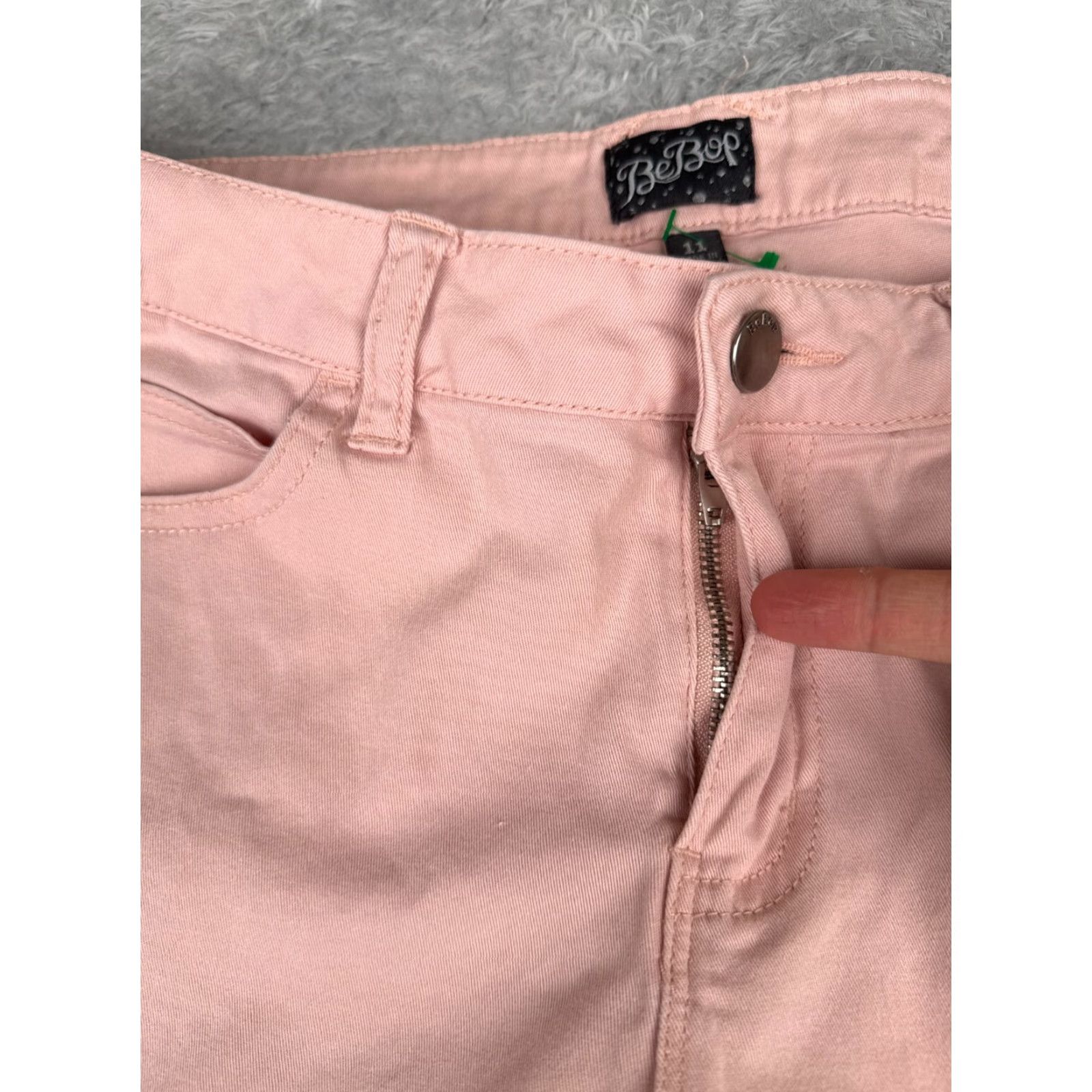 Vintage BeBop Juniors 11 Pink Denim Tapered Jeans Mid Rise 32x27 Womens Size 32" / US 10 / IT 46 - 5 Thumbnail