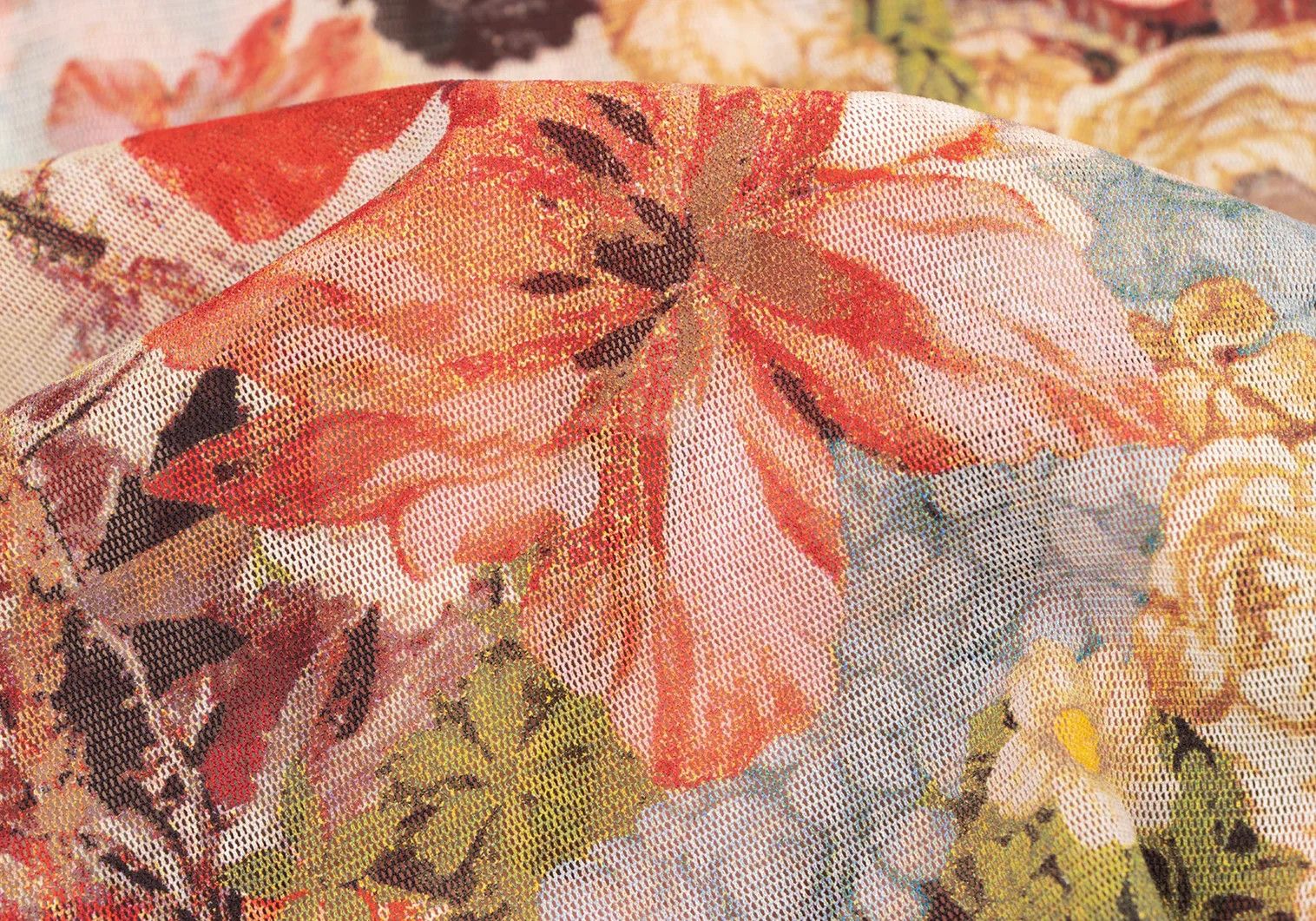 Jean Paul Gaultier Floral Print Power Net Shirt in Red Other 48 Size US M / EU 48-50 / 2 - 12 Thumbnail