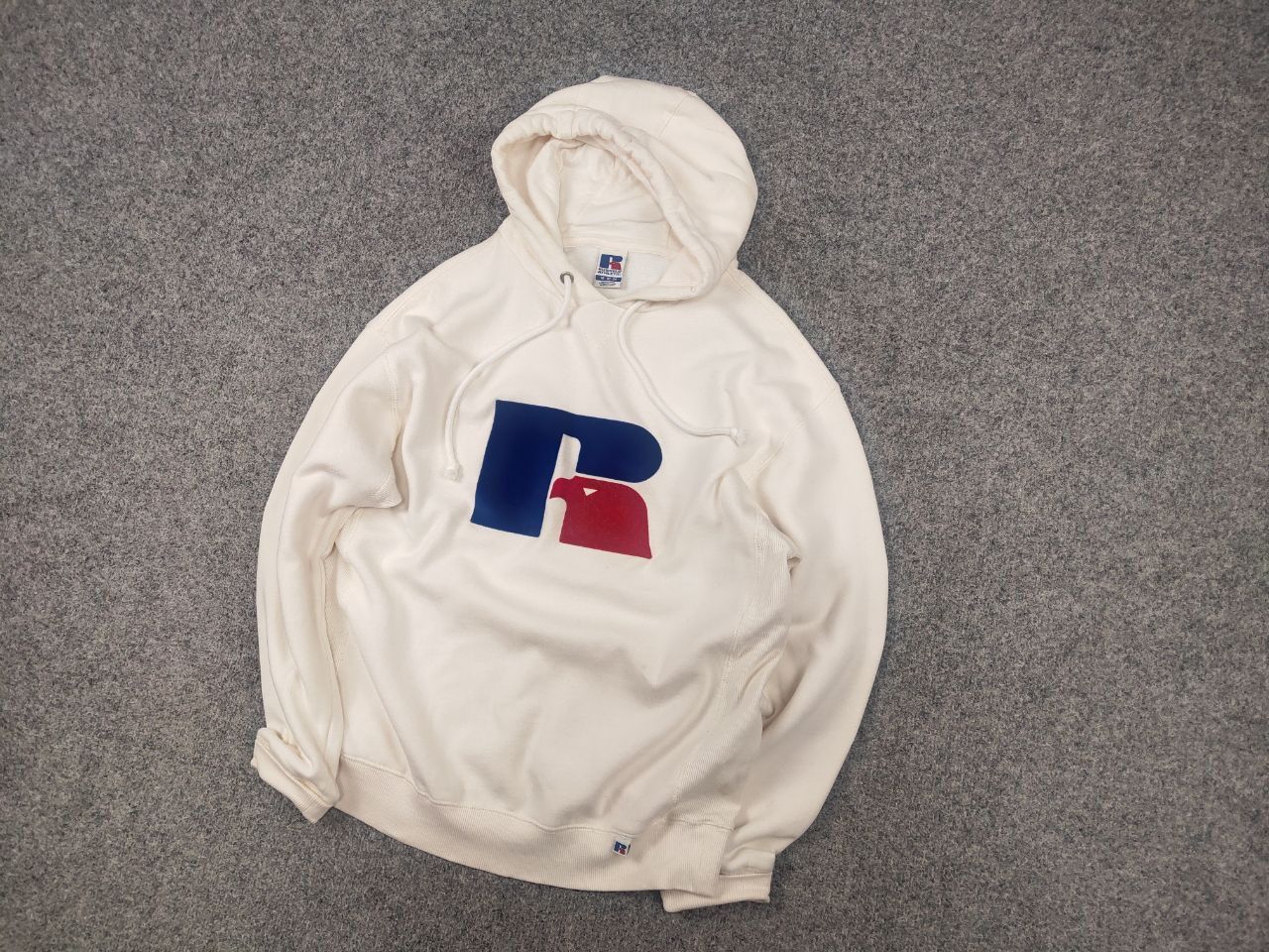 Russell Athletic Russell Athletic Big Logo Beige Hoodie Vintage USA Style Size US M / EU 48-50 / 2 - 3 Thumbnail