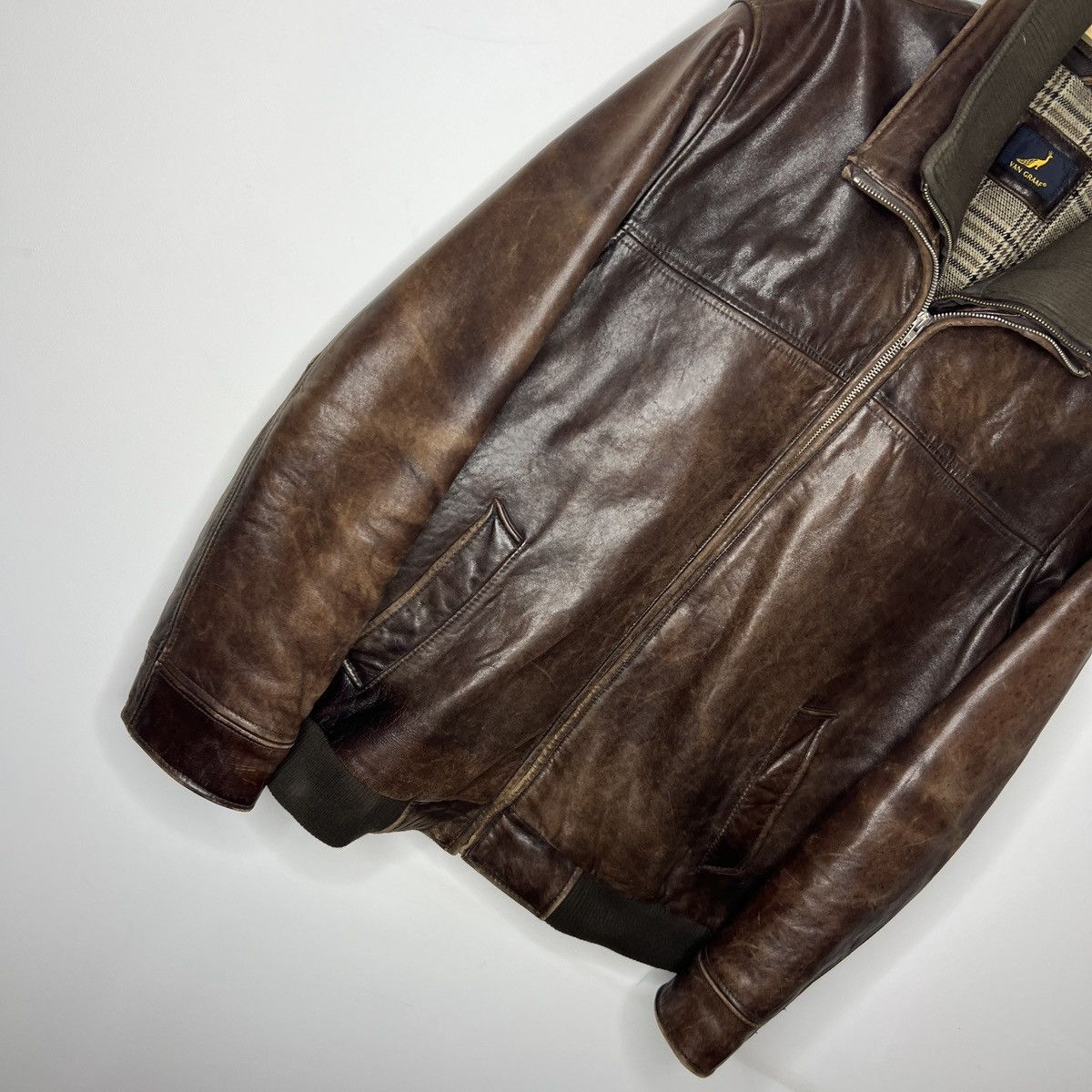 Leather Vintage Brown Leather Motor Biker Jacket Trucker Genuine Size US L / EU 52-54 / 3 - 3 Thumbnail