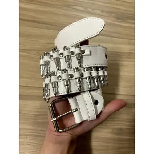 VIBE White Bullet studded belt Size 30 - 1 Thumbnail