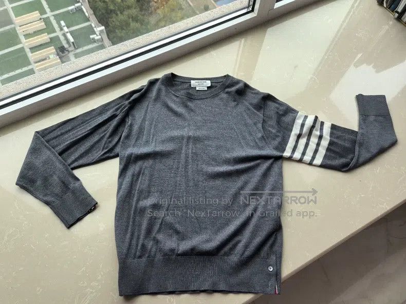 Thom Browne Thom Browne Medium gray cashmere knit sweater Size US L / EU 52-54 / 3 - 1 Thumbnail