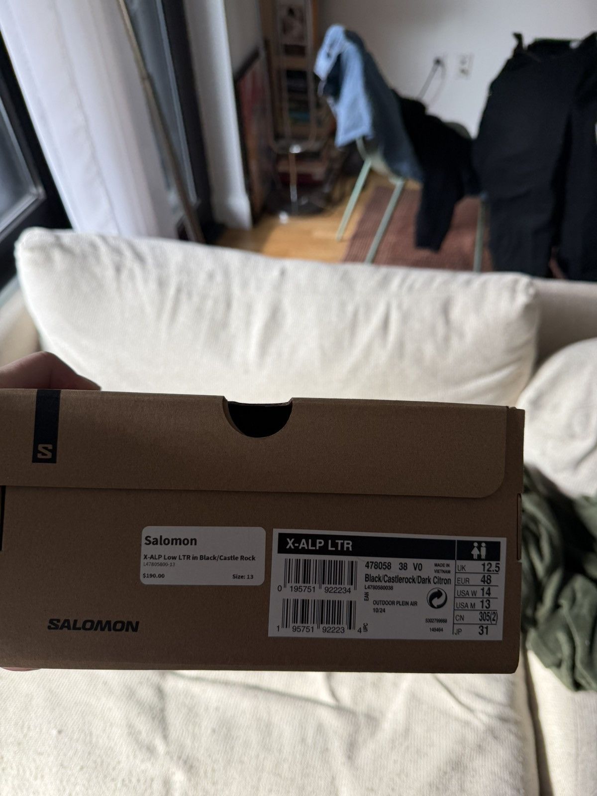 Salomon DS Salomon X-Alp LTR Black Castlerock Size US 13 / EU 46 - 10 Thumbnail