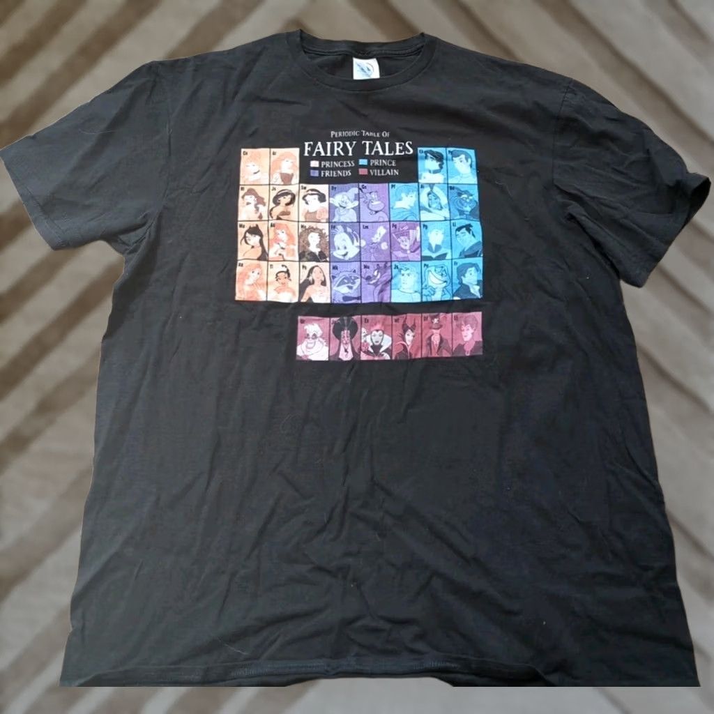 Disney Disney Periodic Table Of Fairy Tales Princess Villain T-Shirt XL Women Black Short Sleeve Round Neck Basic Shirt Size XL / US 12-14 / IT 48-50 - 1 Thumbnail