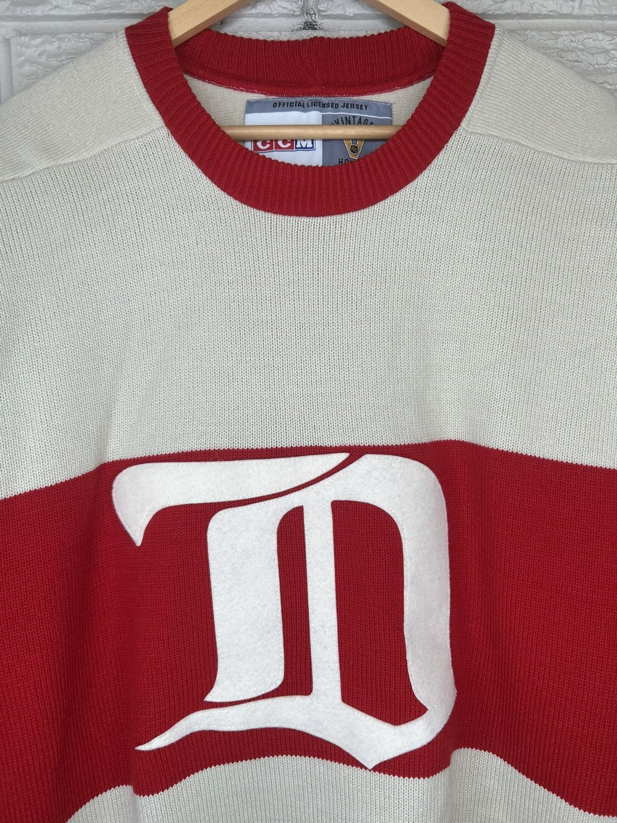 Ccm Vintage CCM Detroit Red Wings Heritage Knit Jersey Size US XL / EU 56 / 4 - 3 Thumbnail