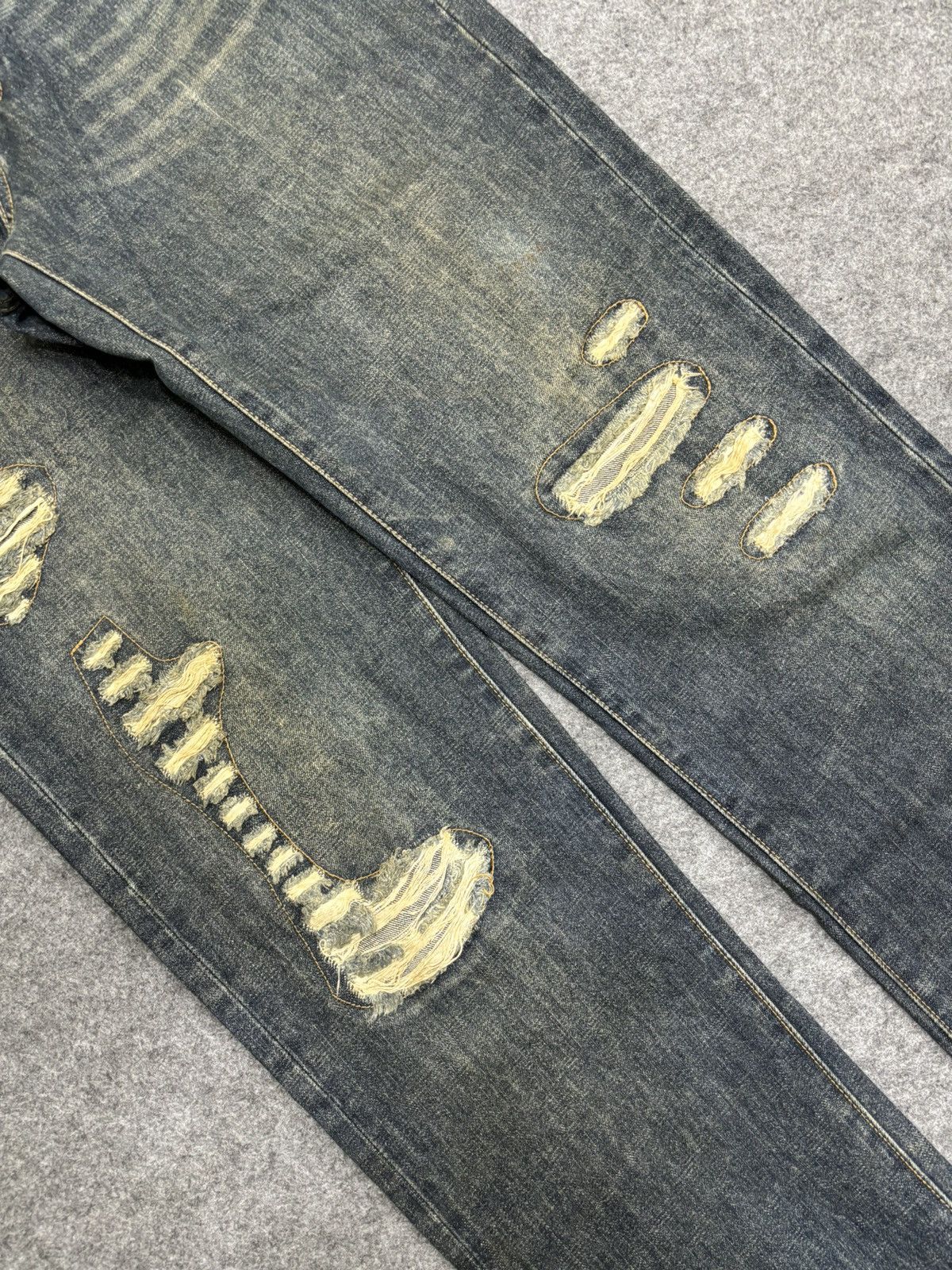 Designer SMITH's Distressed Rip&Repair Rare Sick Dope Denim F552 Size US 30 / EU 46 - 11 Thumbnail