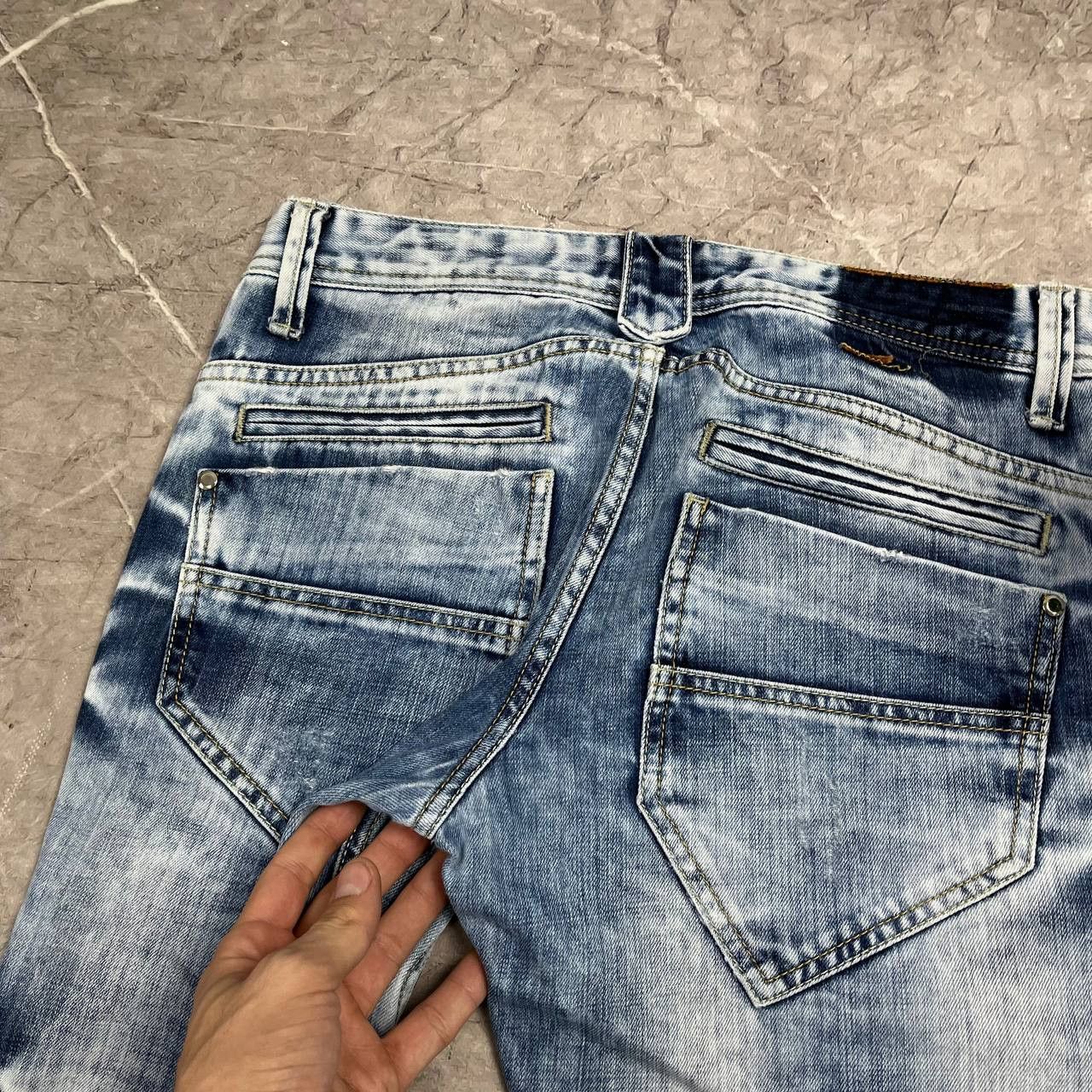 Japanese Brand Jeans Dirty Pants Faded Crash Denim Thrashed Y2K Distressed Size US 33 - 8 Thumbnail