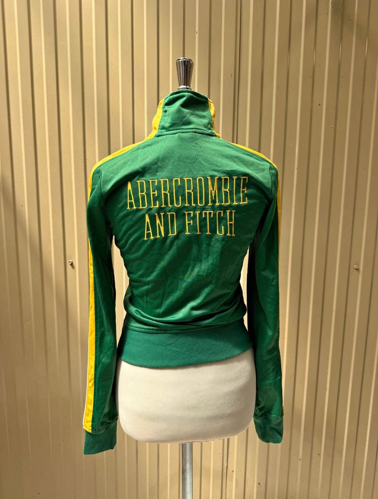 Abercrombie & Fitch Abercrombie & Fitch Track Jacket Green Yellow Y2K Zip Up Size S / US 4 / IT 40 - 2 Thumbnail