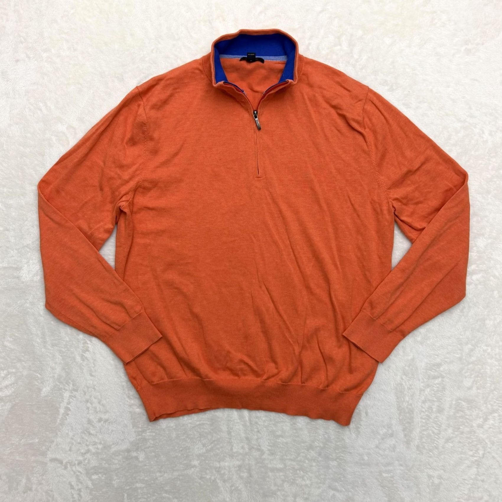 Brooks Brothers Brooks Brothers Quarter Zip Sweater Mens Large Orange Supima Cotton Mock Neck Pullover Zipper Knit Size US L / EU 52-54 / 3 - 2 Thumbnail