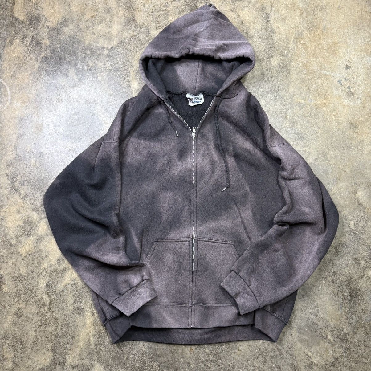 Vintage vintage black faded black baggy distressed zip up hoodie Size US XL / EU 56 / 4 - 1 Thumbnail