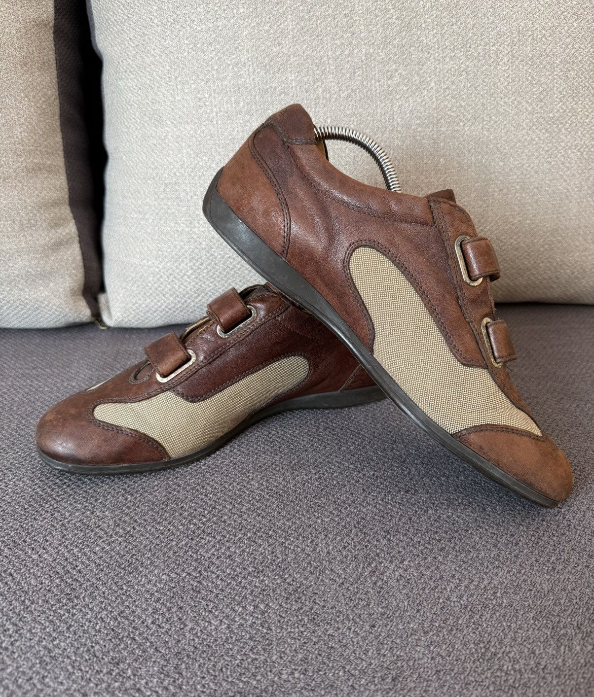 Prada Prada Velcro Vintage Leather Men’s Brown Shoes Size 8 Size US 8 / EU 41 - 5 Thumbnail