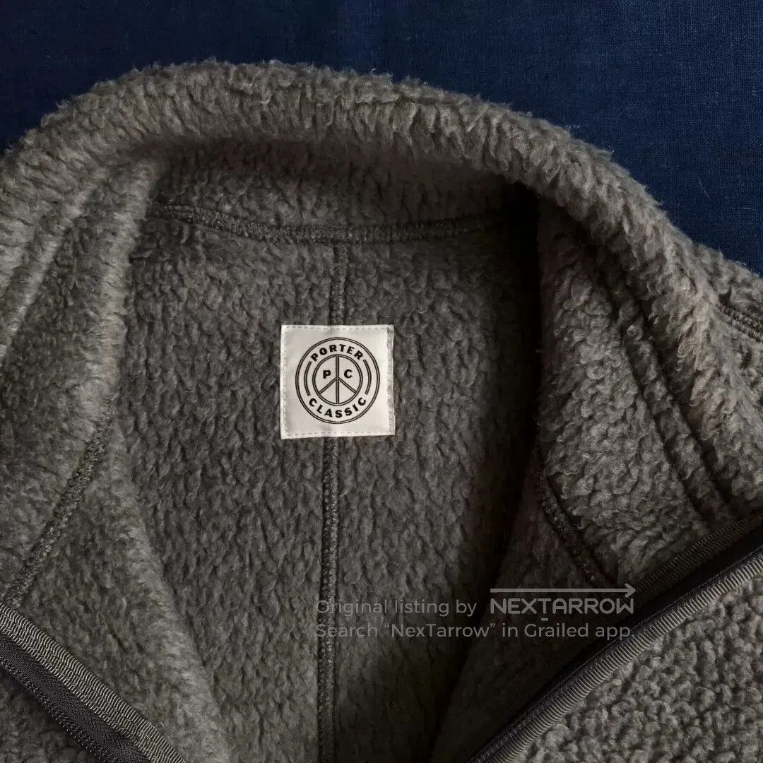 Porter Classic gray fleece jacket with zipper and pocket. Size US L / EU 52-54 / 3 - 4 Thumbnail