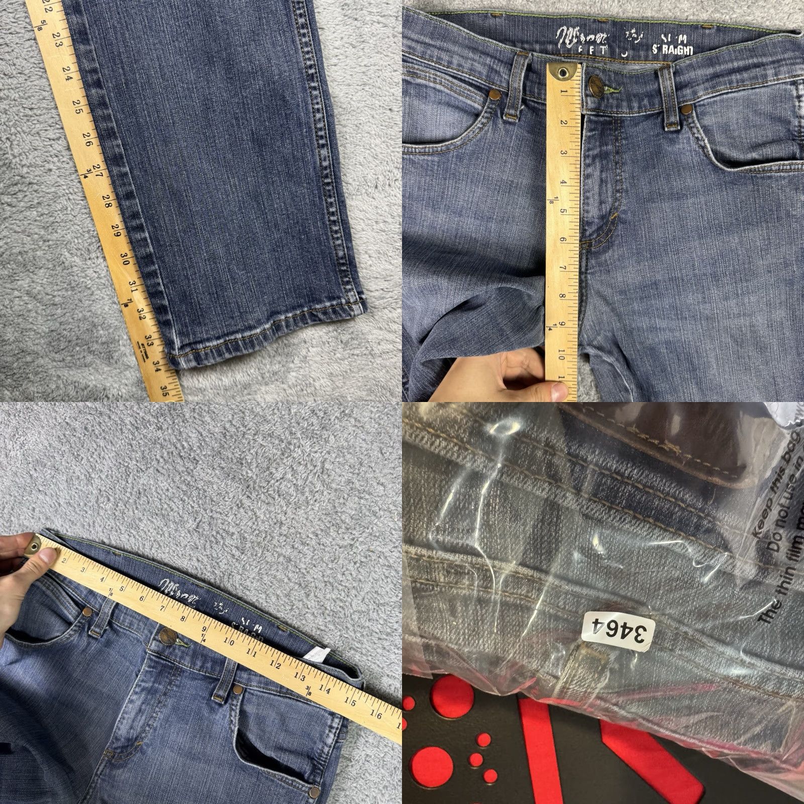 Wrangler Wrangler Retro Jeans Slim Straight 30x34 Mens Blue Denim Cowboy Western Whisker Denim Jeans Wrangler Retro Mens 30x34 Jeans Blue Size US 30 / EU 46 - 8 Thumbnail
