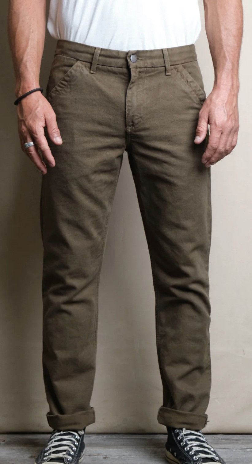 Freenote Cloth Workers Chino 14 Ounce Slub Army Green Size US 32 / EU 48 - 1 Thumbnail