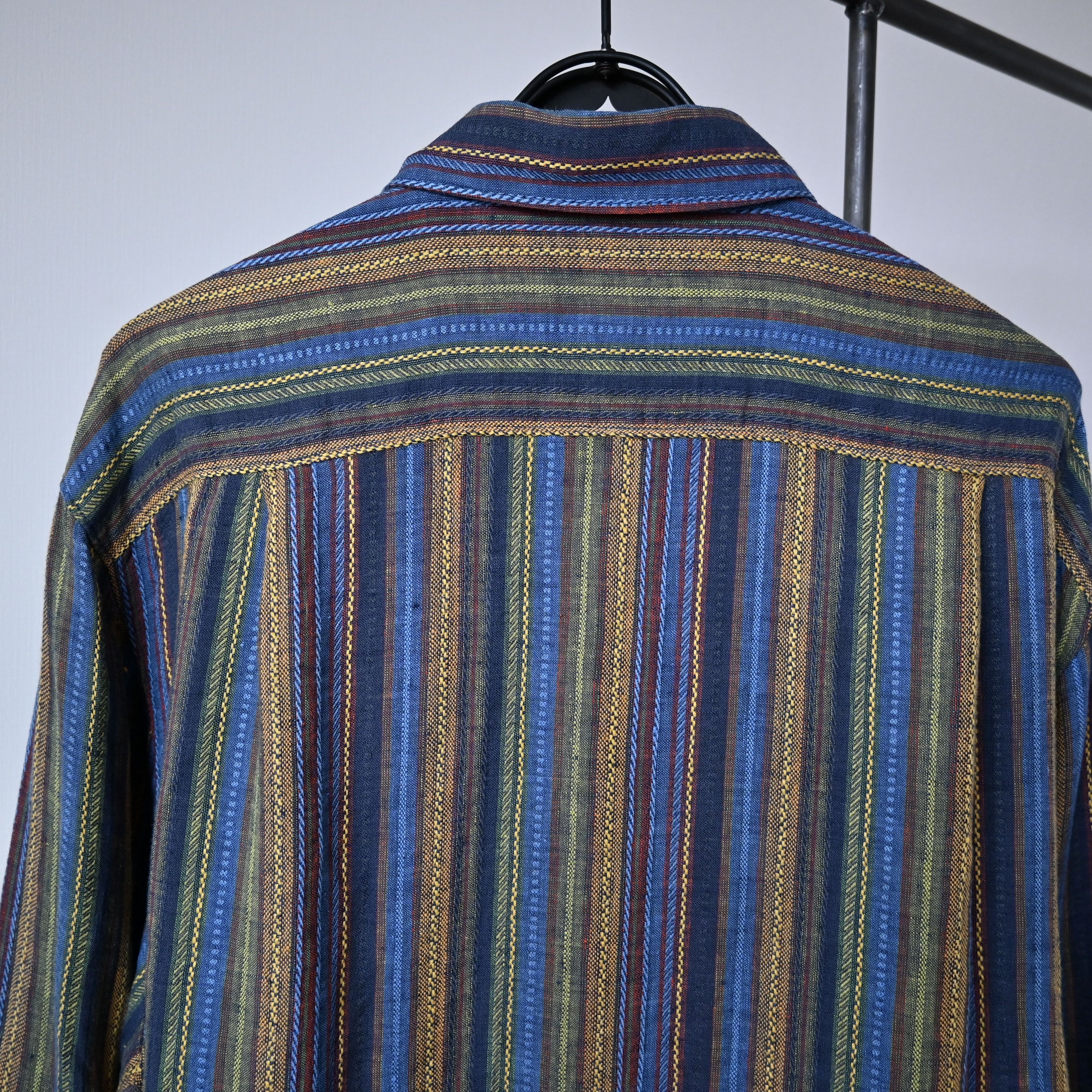 The Territory Ahead VTG 1990s TERRITORY RESERVE ethnic multistriped linen shirt Size US L / EU 52-54 / 3 - 6 Thumbnail