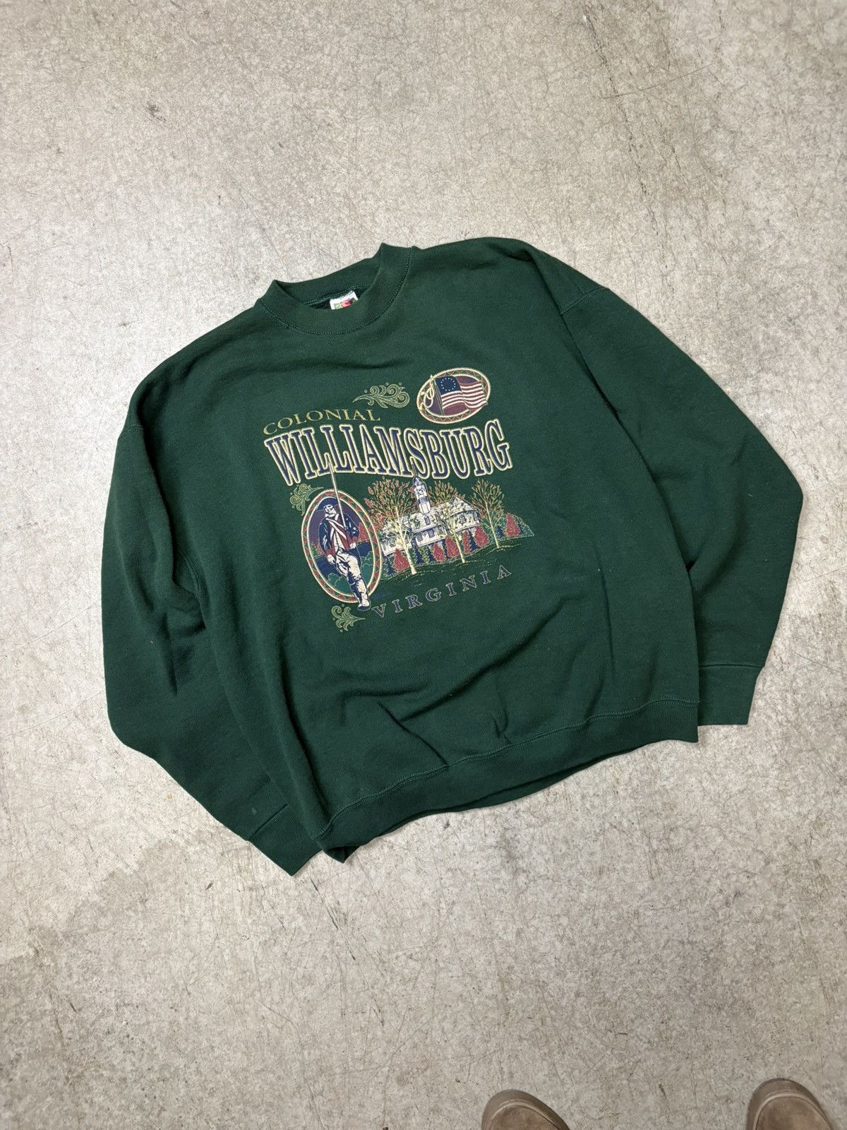 American Apparel Vintage Colonial Williamsburg Virginia Crewneck Sweatshirt Size US XL / EU 56 / 4 - 2 Thumbnail