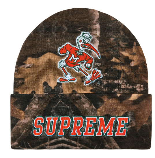 Mitchell & Ness × NCAA × Supreme Supreme Mitchell & Ness NCAA Beanie TrueTimer Kanati Miami Size ONE SIZE - 1 Thumbnail