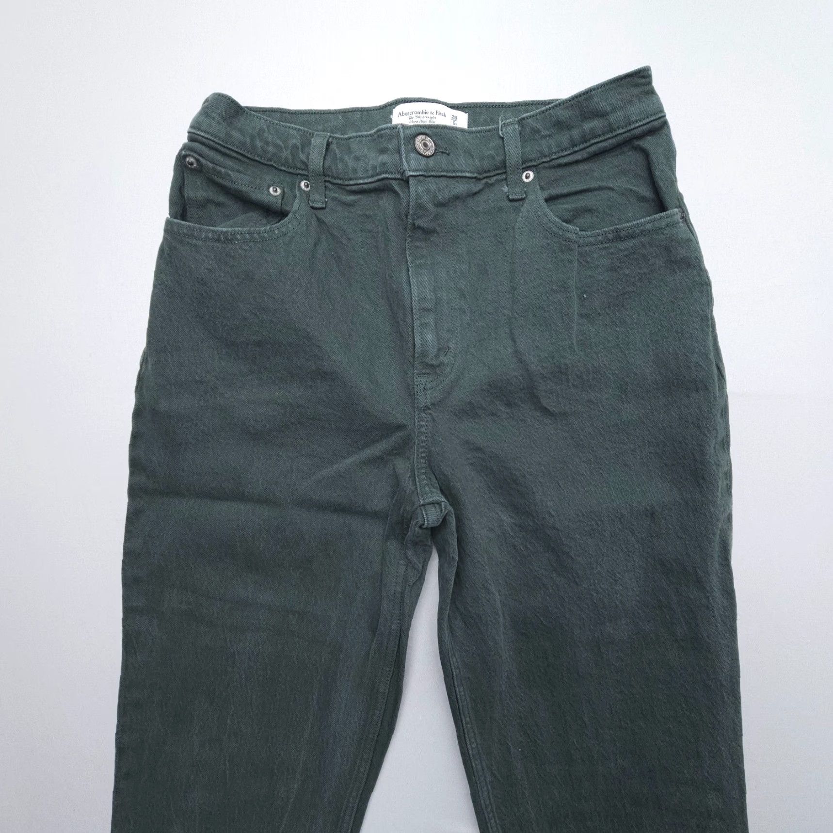 Abercrombie & Fitch Abercrombie & Fitch Jeans 90s Straight High Rise 28W 28L Green Denim Womens Classic 5-Pocket Size ONE SIZE - 4 Thumbnail