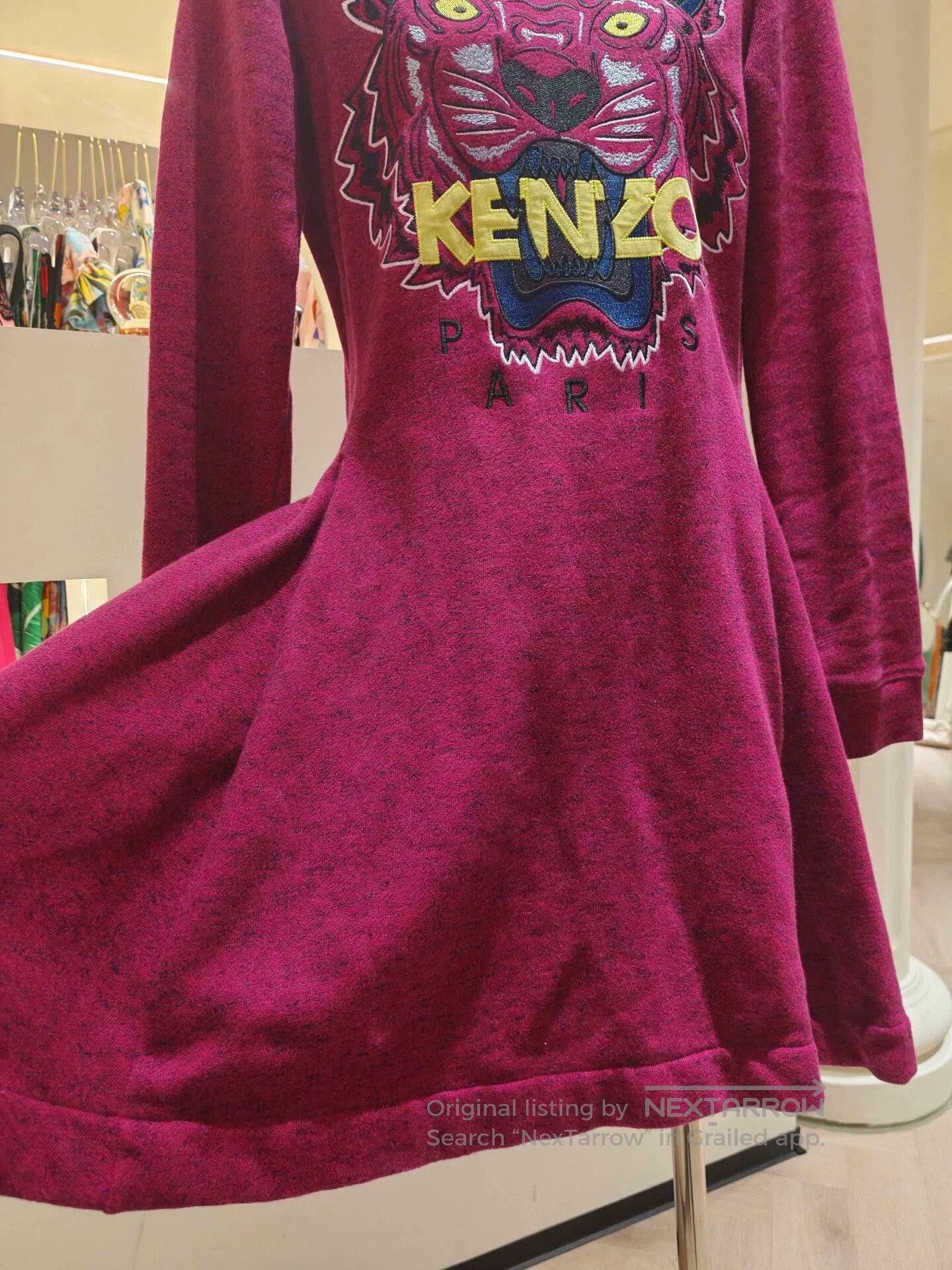 Kenzo KENZO Tiger Embroidered Sweatshirt Dress. Size M / US 6-8 / IT 42-44 - 4 Thumbnail
