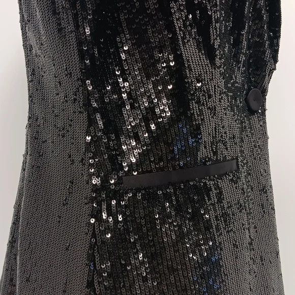 Lafayette 148 LAFAYETTE 148 NEW YORK Black Sequin Blazer - 2M (Sample) Size XS / US 0-2 / IT 36-38 - 8 Thumbnail
