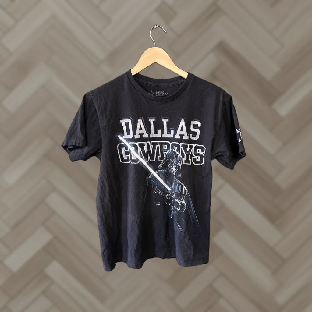 Star Wars Dallas Cowboys Star Wars Knit T-Shirt Mens Medium Short Sleeve Black Cotton Shirt Mens Size US M / EU 48-50 / 2 - 1 Thumbnail