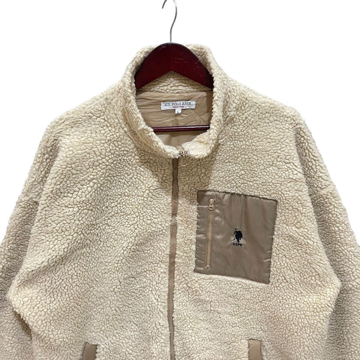 Polo Ralph Lauren × U.S. Polo Assn. US Polo Assn Shearling Deep Pile Zipper Jacket Size US L / EU 52-54 / 3 - 2 Thumbnail