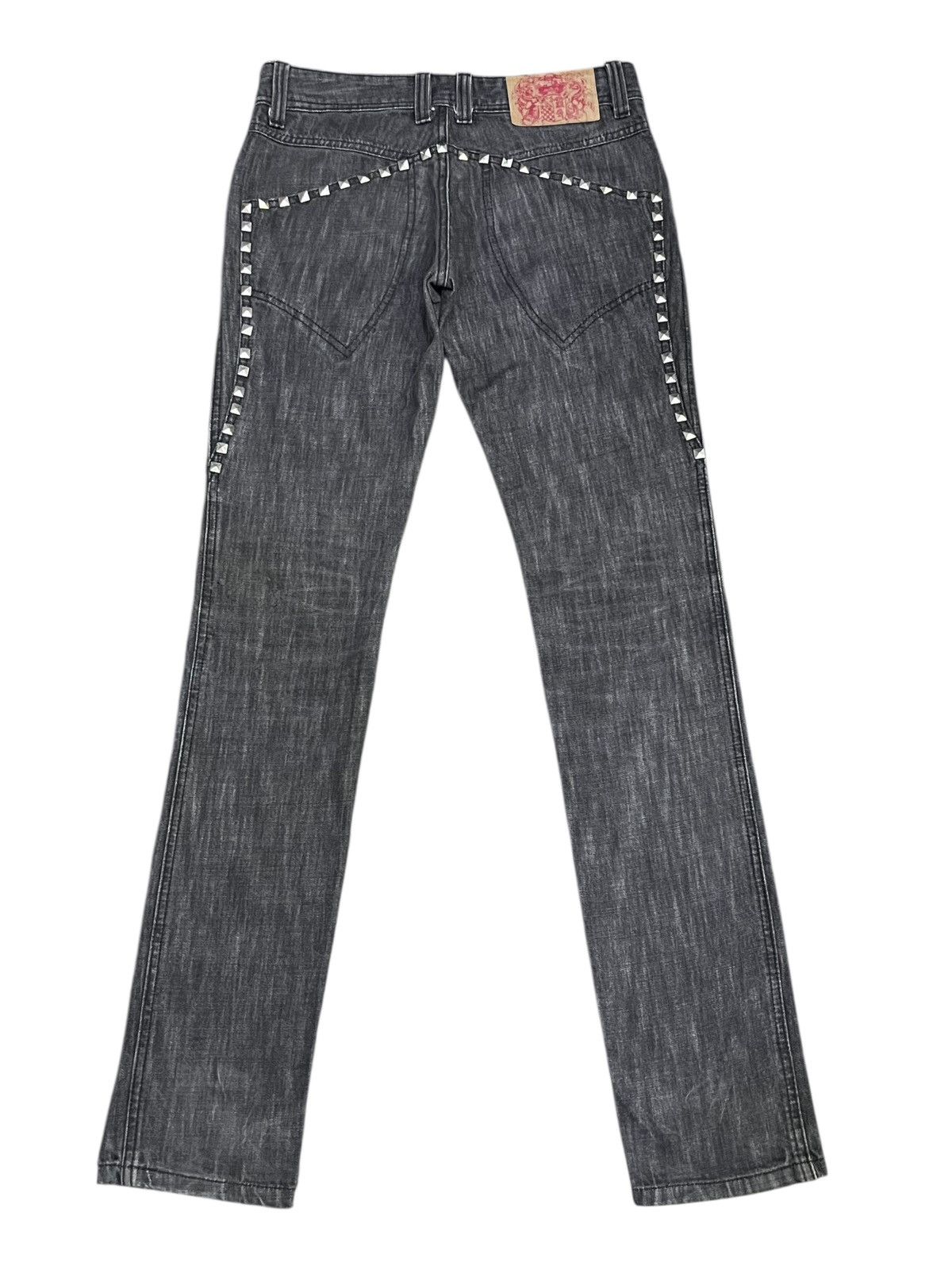 Japanese Brand 🔥Vintage BLACK CASVA BONE PEOPLE Punk Studded Denim Jeans Size US 28 / EU 44 - 3 Thumbnail