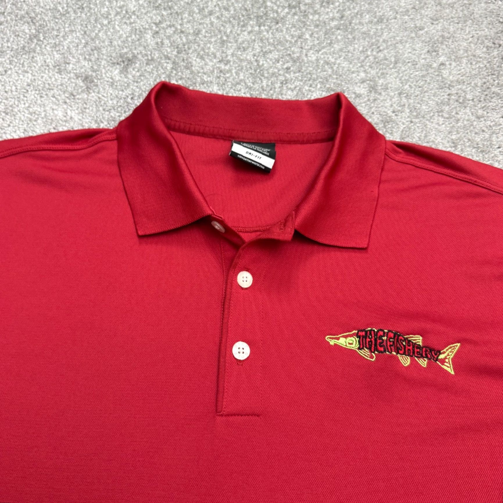 Nike Nike Golf Polo Shirt Mens XL Red Dri-Fit Embroidered Nike Dri-Fit The Fishery Fish Polo Shirt Red Embroidered Activewear Size US XL / EU 56 / 4 - 3 Thumbnail