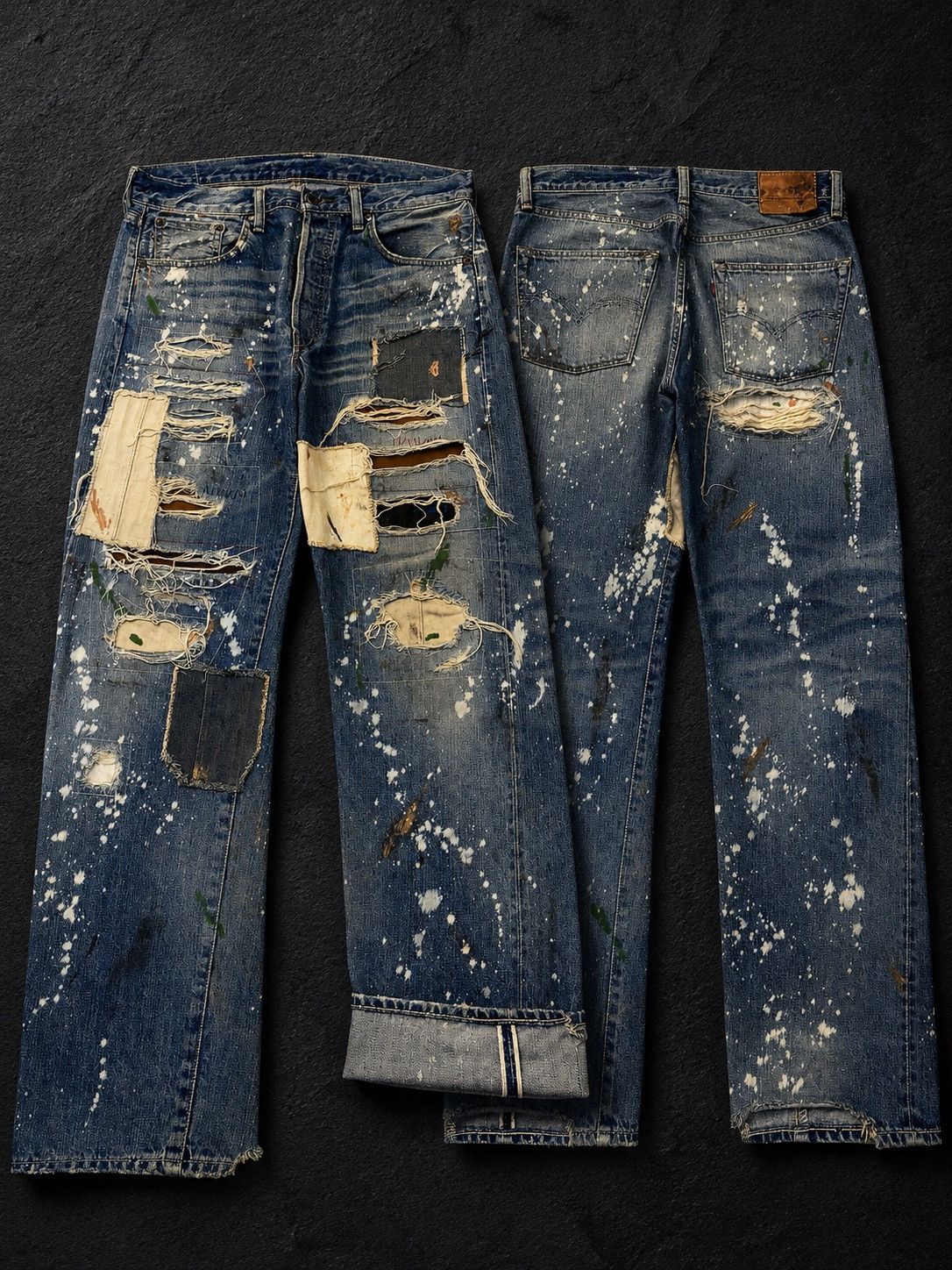Levi's × Undercover Vtg Levis 501xx Big E Selvedge Splatter Patchwork Boro Jeans Size US 36 / EU 52 - 1 Thumbnail