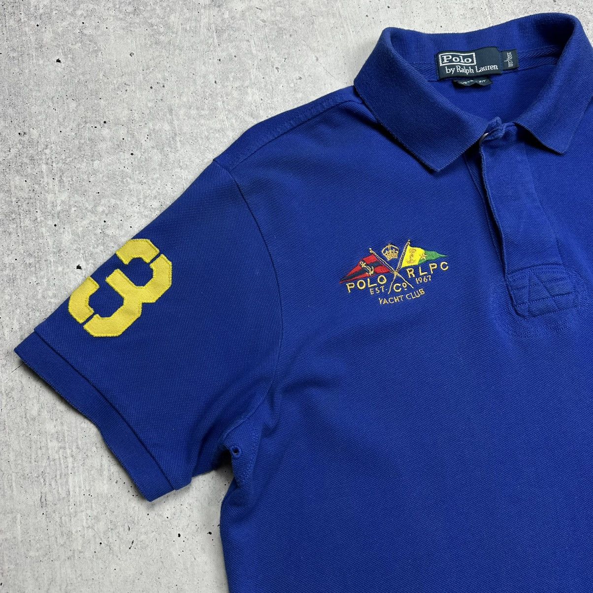 Polo Ralph Lauren × Vintage Polo Ralph Lauren Big Pony Yacht Club #3 polo t shirt blue Size US L / EU 52-54 / 3 - 3 Thumbnail