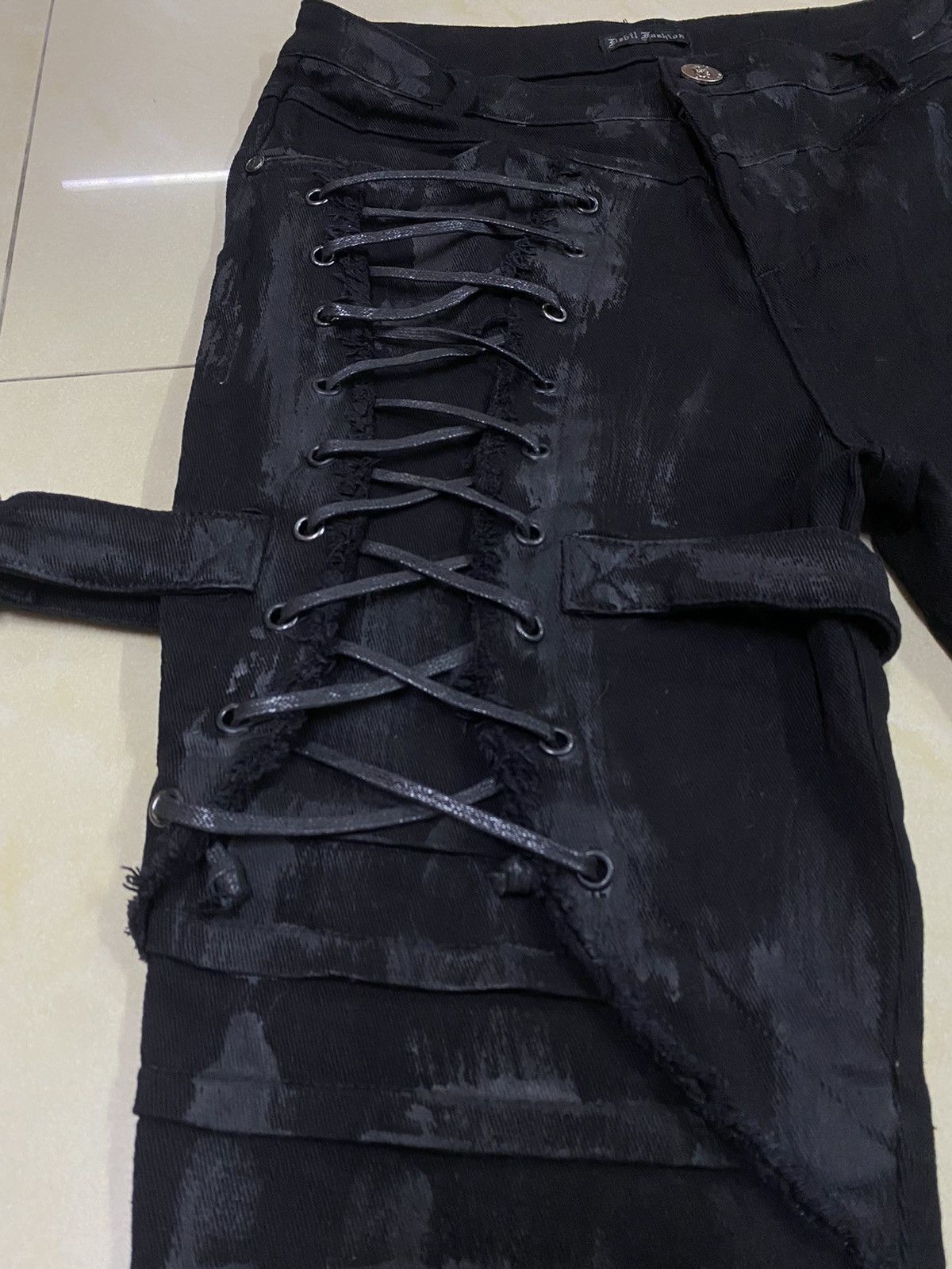14th Addiction × Japanese Brand × Yasuyuki Ishii Punk🔥Devil Fashion Bondage Denim Size 28" / US 6 / IT 42 - 3 Thumbnail