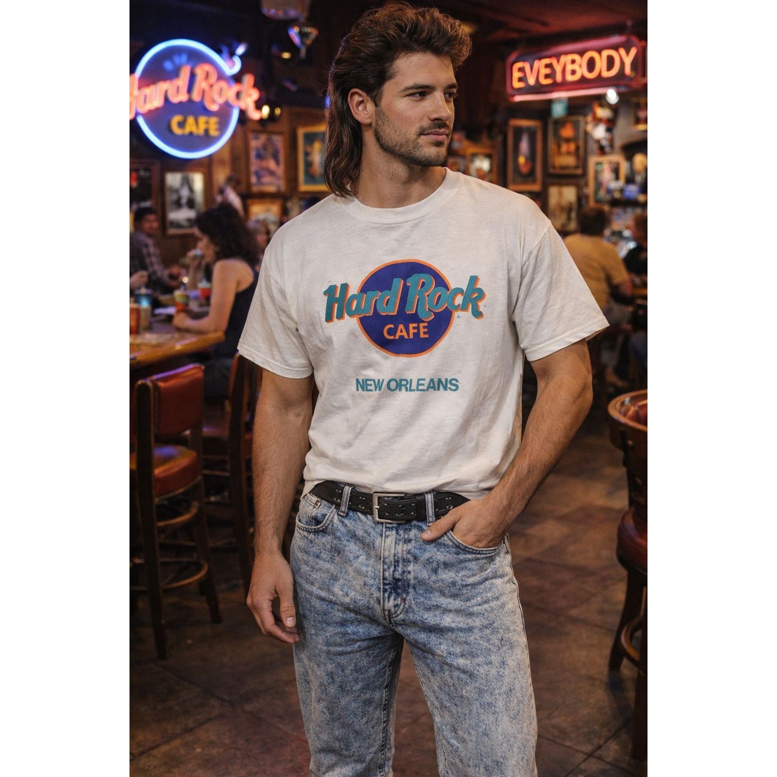 Hard Rock Cafe Hard Rock Cafe White Tee Single Stitch VTG 90s Colors Sz XL Size US XL / EU 56 / 4 - 1 Thumbnail