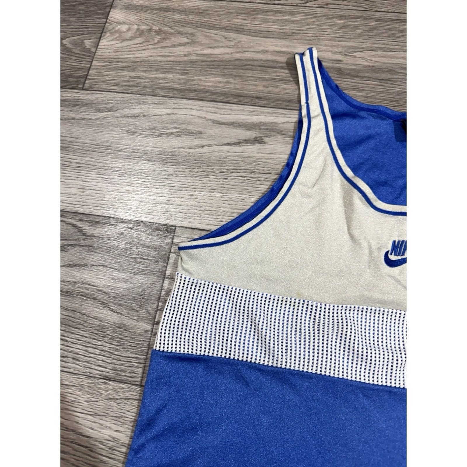 Nike Nike 1980s Athletic Running Tank Top Jersey Unisex Adults L Blue/Beige/gray USA UK Made Nike 1980 Model Size US L / EU 52-54 / 3 - 7 Thumbnail