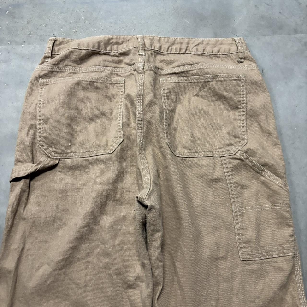 Japanese Brand × Vintage Crazy Vintage Y2K/2000s Baggy Light Brown Streetwear Skater Carpenter Pants! Size US 34 / EU 50 - 7 Thumbnail