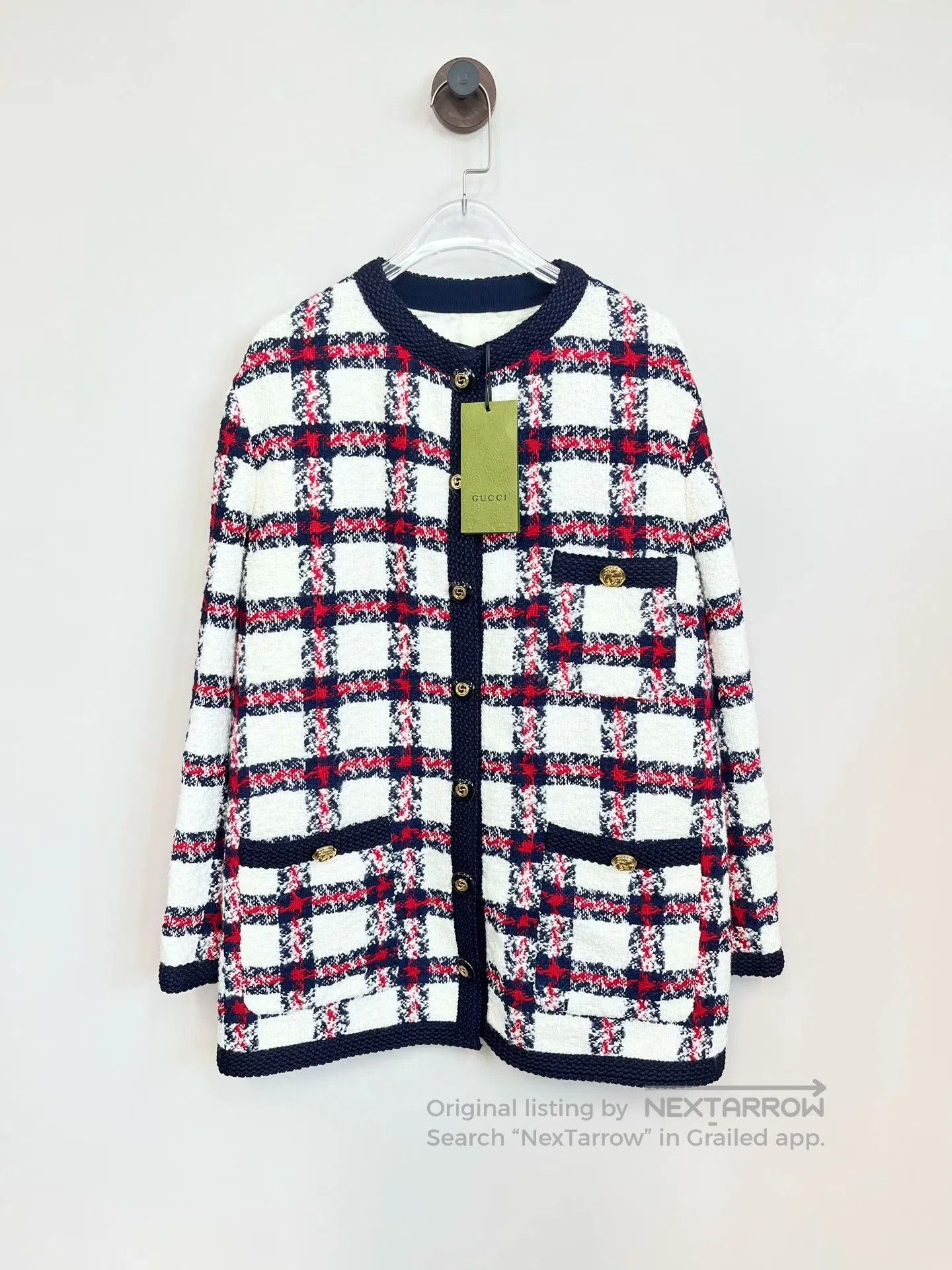 Gucci Guicci Multicolor Plaid Tweed Gold Button Jacket| Size XS / US 0-2 / IT 36-38 - 1 Thumbnail
