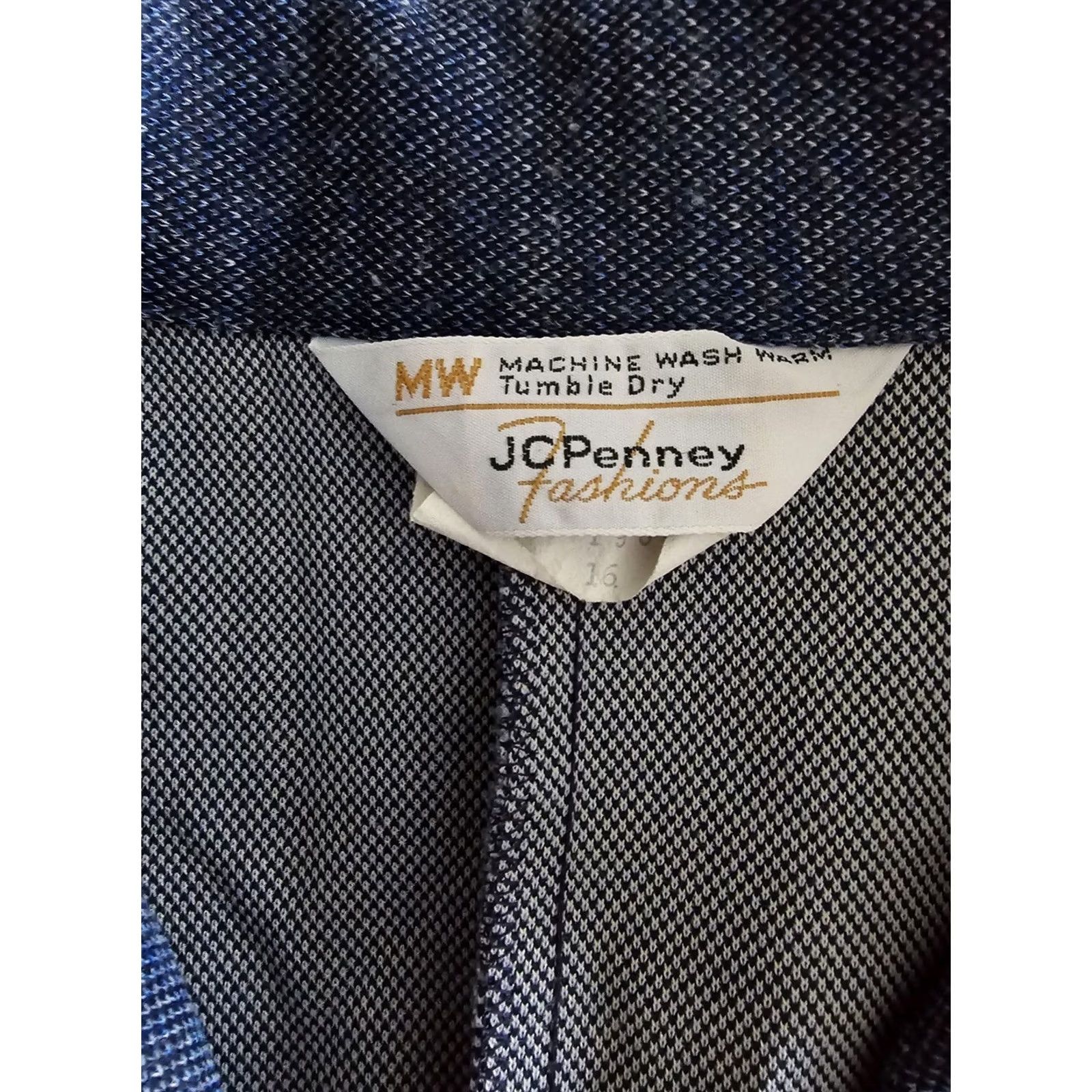 JCPenney VINTAGE 1970s JC Penney Fashions Blue Blazer Top Button Up Jacket Womens M/L Blue Western Jacket Women XS? Size M / US 6-8 / IT 42-44 - 3 Thumbnail
