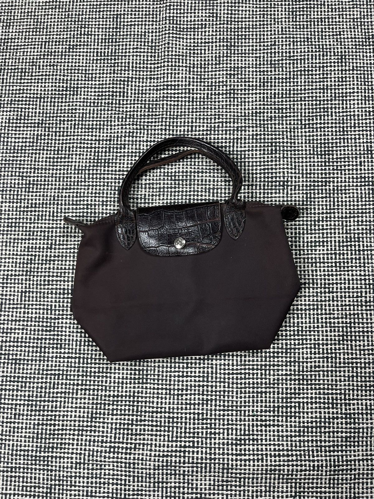 Small Cute Longchamp Y2K Brown Mini Handle Bag, Women's