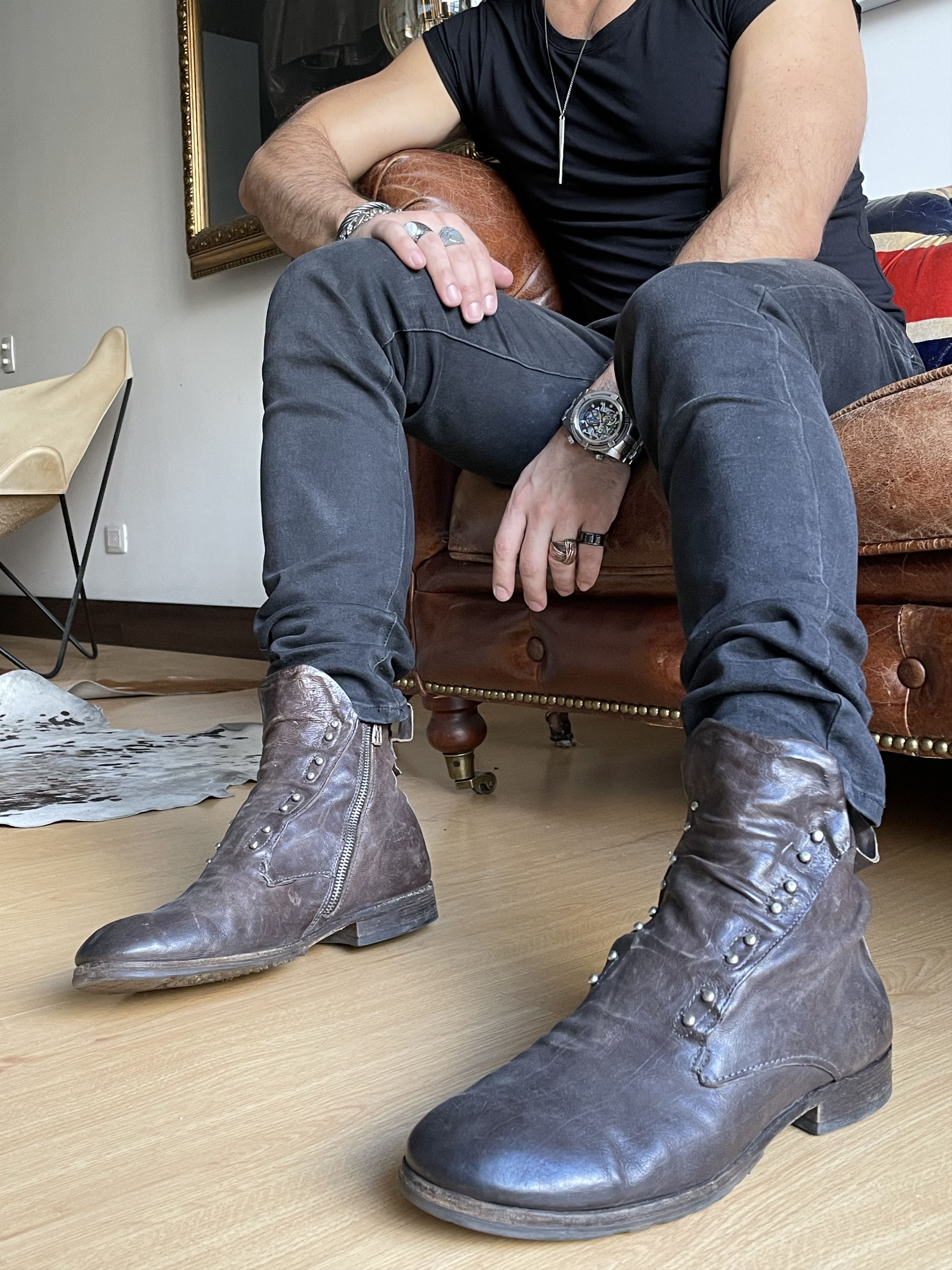Allsaints AS 98 All Saints Brown Leather Boots Distressed Size US 10 / EU 43 - 5 Thumbnail