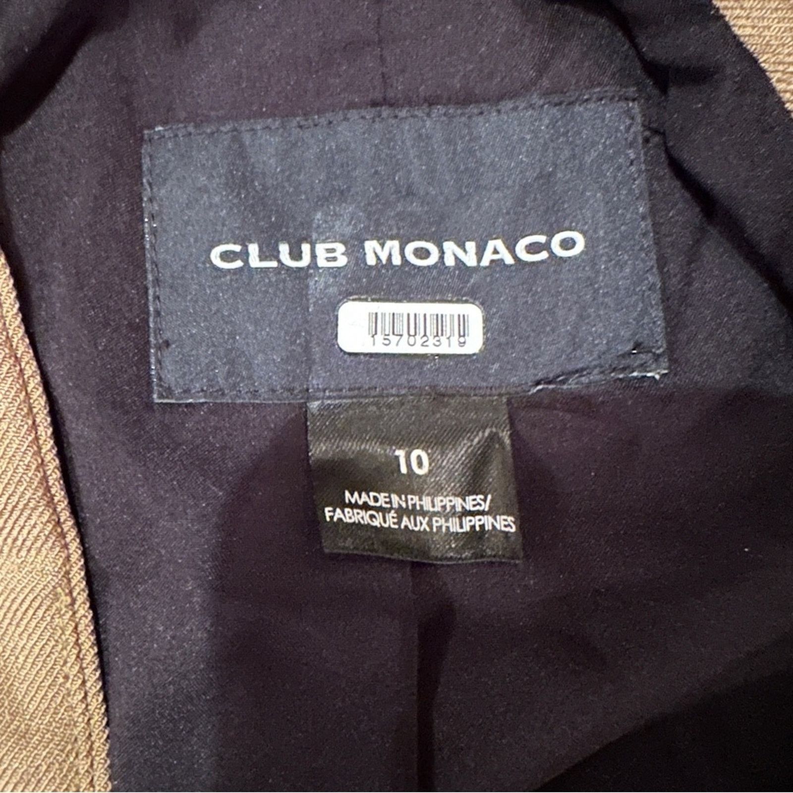 Club Monaco RTR Club Monaco Tan Long Sleeve Single Button Blazer Sz 10 Size L / US 10 / IT 46 - 6 Thumbnail