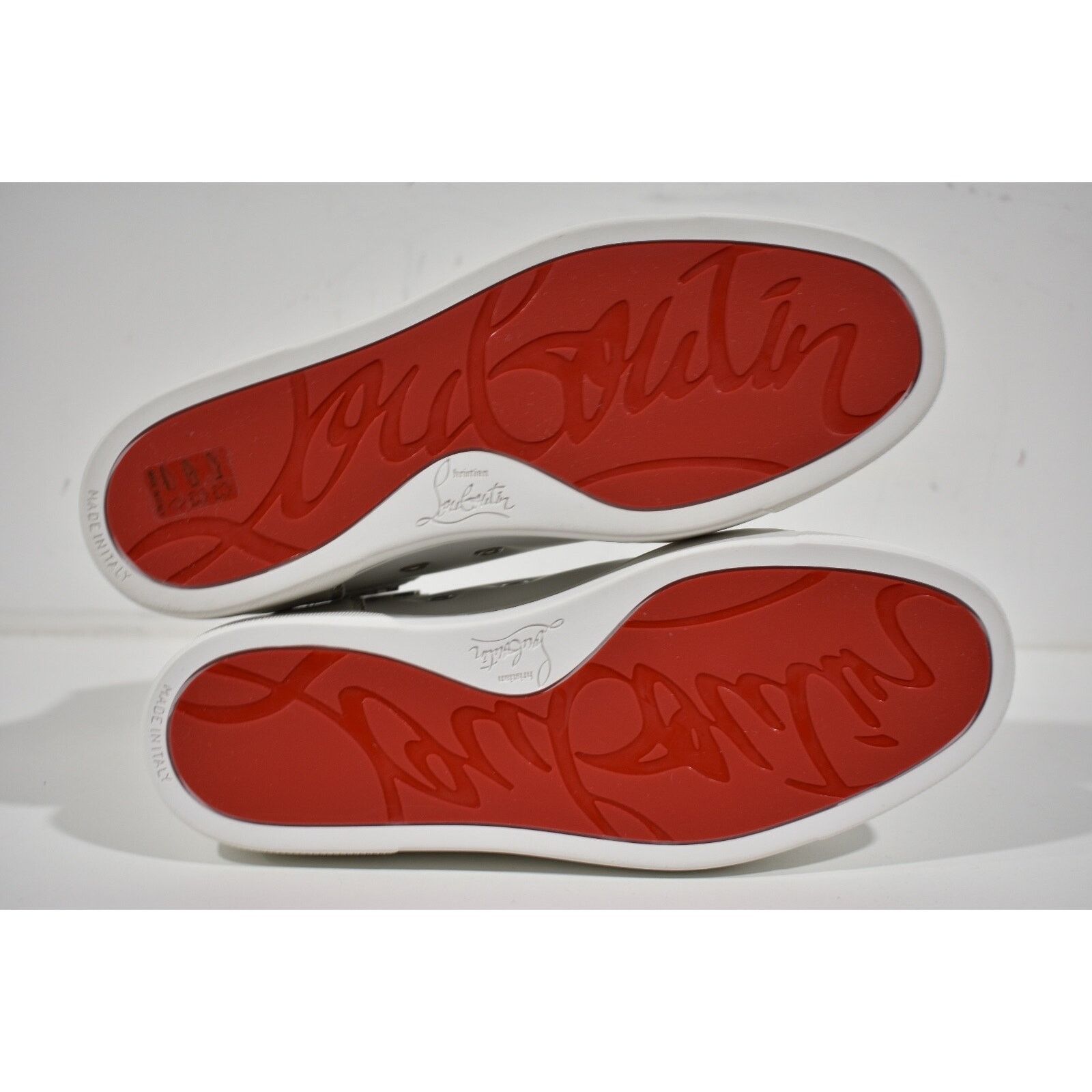 Christian Louboutin Louis Bordo Strass White Leather Flat High Top Sneaker 37 Size US 7 / IT 37 - 9 Thumbnail