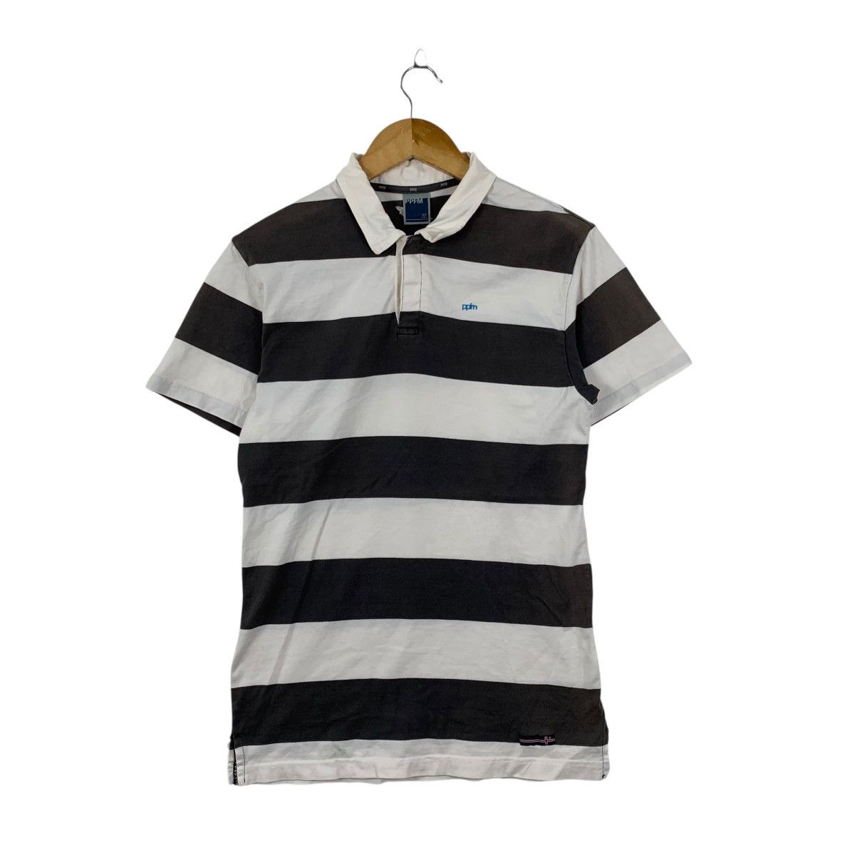 PPFM Punk Japanese Brand Stripes Collar Polo Tshirt
