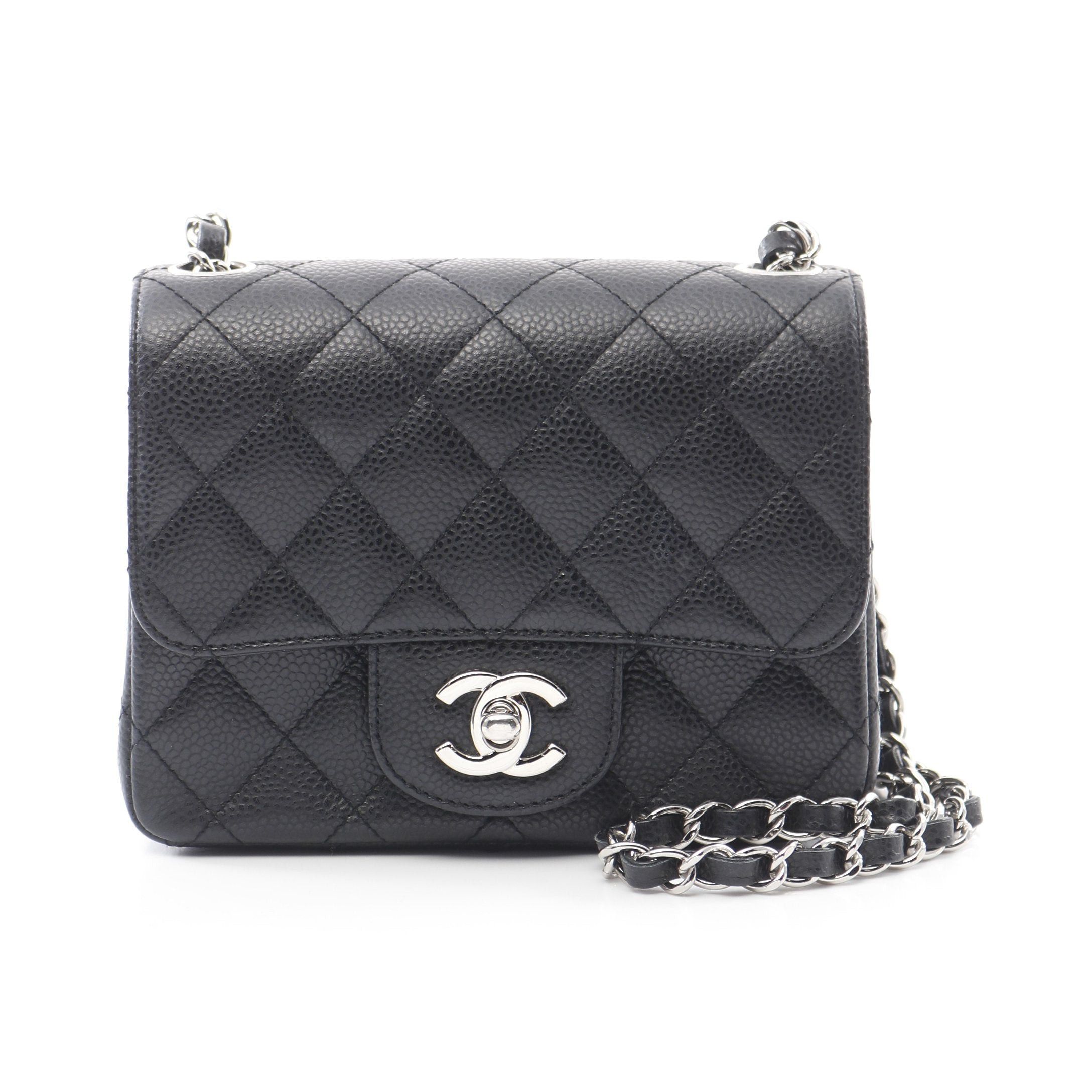 Chanel Chanel Mini Matelasse Chain Shoulder Bag Caviar Skin Black Silver Hardware Size ONE SIZE - 1 Thumbnail
