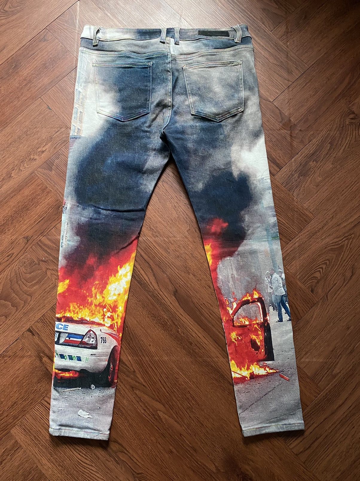 Embellish Embellish Fullprint Exploded Car Pants Size US 37 - 2 Thumbnail